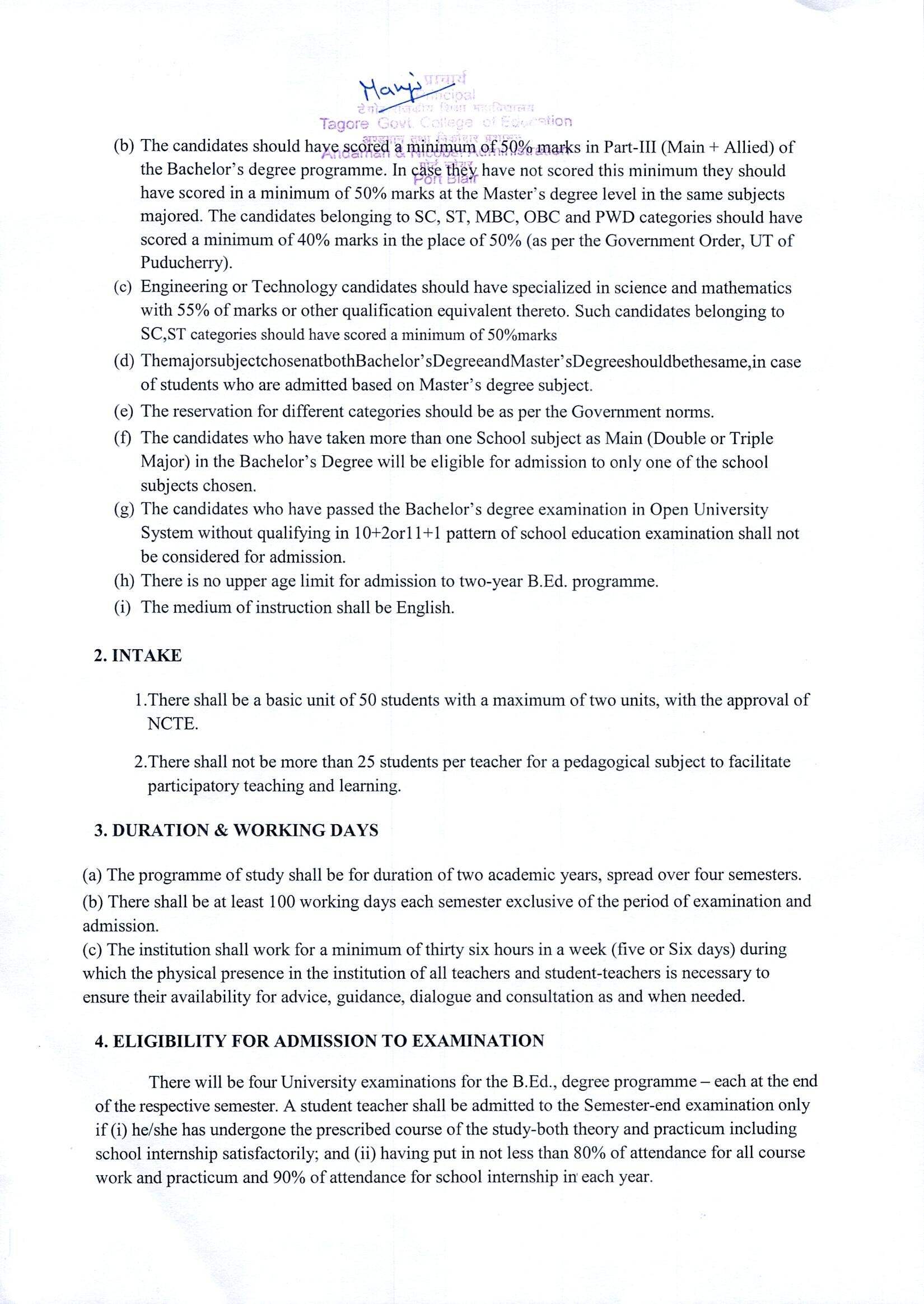 Examination schedule page 2